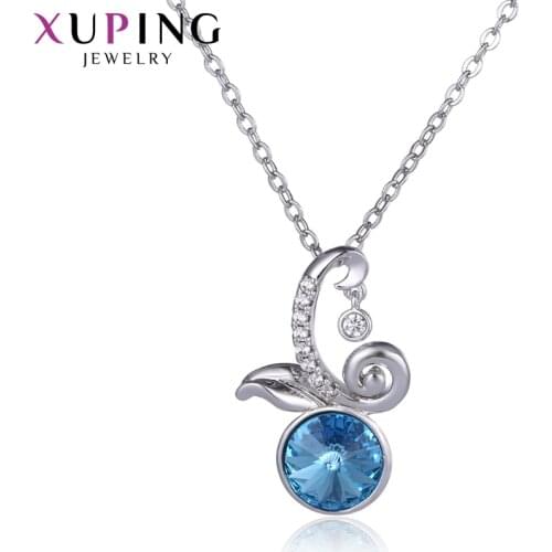 Xuping Jewelry Elegant Korean Style Crystals Necklace for Bride Wedding Gift 44344