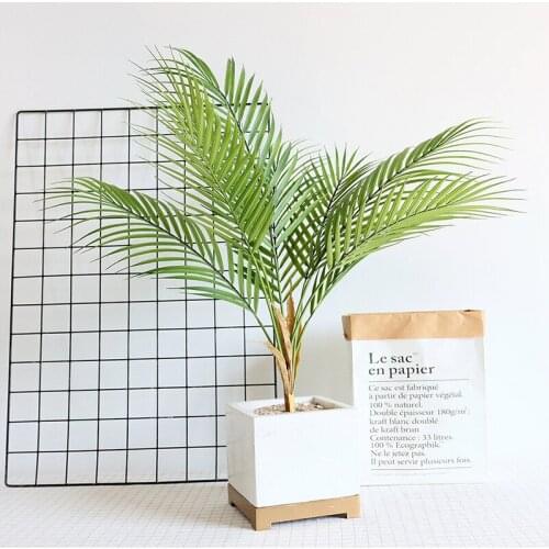 88 CM Green Artificial Palm Leaf Plastic Plants Garden Home Decorations Scutellaria Tropical Tree Fake Plants