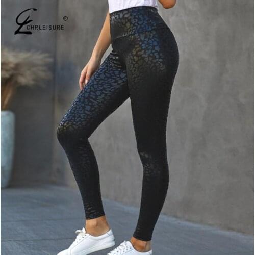 CHRLEISURE Leggings Women Fashion Street High Waist Stretched Fitness Pants Lady Faux Leather Solid Simple Pencil Pu Leggins