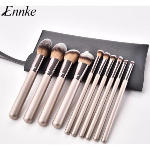 ENNKE New Professional 10Pcs/Set Soft Makeup Brushes Powder Foundation Face Contour Brush Eyeshadow Eyeliner Cosmetic Tool