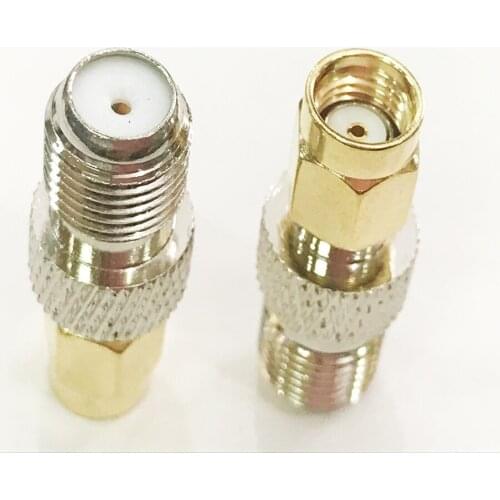 10pcs RF Coaxial Adapter RP-SMA Male to F Female Jack straight Connector