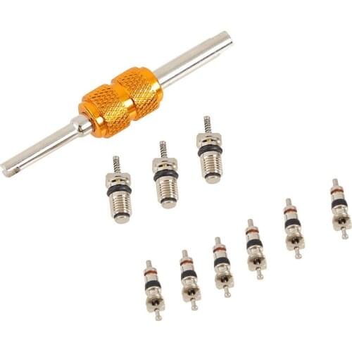 10pcs Car Air Conditioning Valve Cores A/C System Service Remover Installer Tool Kit