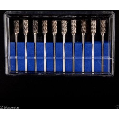10 PCS Dental Lab Polishing Drills Assorted Tungsten Steel Carbide Burs A05 2.35MM