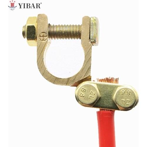 2pcs Car Battery Terminals Clamps Pair Screw Connection Positive&Negative Brass Cables Connectors Accessories Small Size 35mm