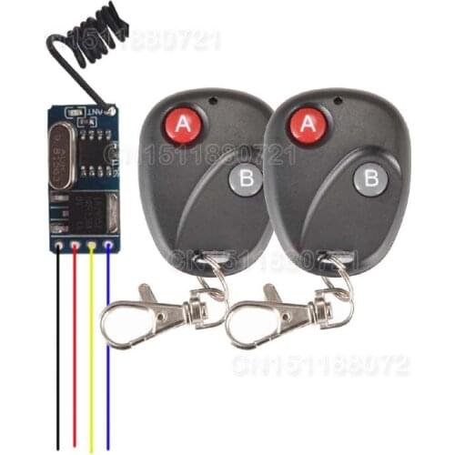 3.5V-12V 5V Micro Remote Control Switch System Mini Receiver Long Range Small Receiver With 2PCS Transmitter