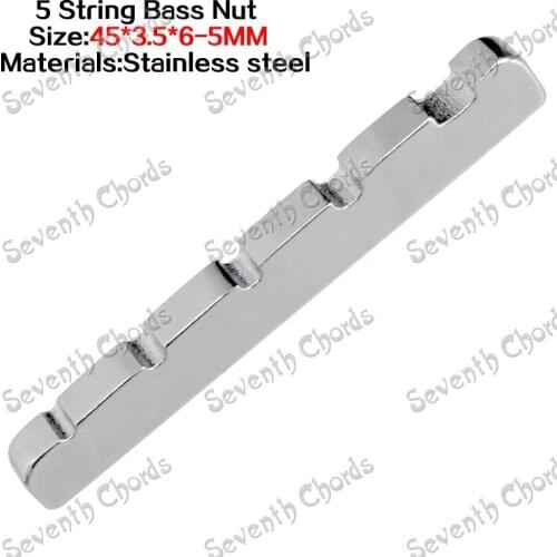 Stainless Steel 5 String Bass Guitar Nut - Size 45 x 3.5 x 6-5mm