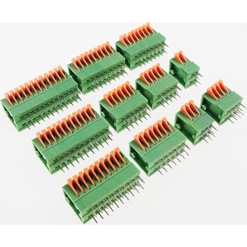 50pcs Terminal Block Vertical Board 0.100" 2.54 mm Through Hole 2 Pin 3 4 5 6 7 8 10 11 12 Position Tension Clamp