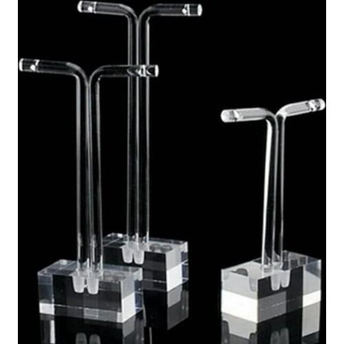 3pcs Easy Visibility T-bar Acrylic Jewelry Display Case Jewelry Organizer Tabletop Jewelry Tower for Bracelet Ear Studs