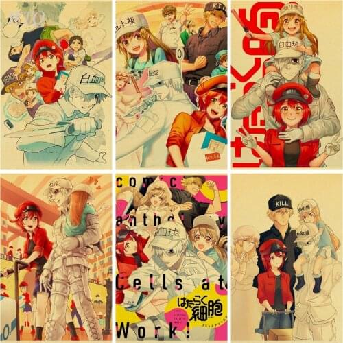 Anime Posters Cells At Work! Poster Game Poster Retro Poster Canvas Painting Wall Art Picture Photos for Childrens Room Decor