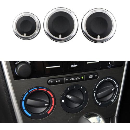 Color My Life 3 Pcs/Set Car Air Conditioning Knob AC Knob Button Knobs Case for Mazda 6 M6 Car Accessories