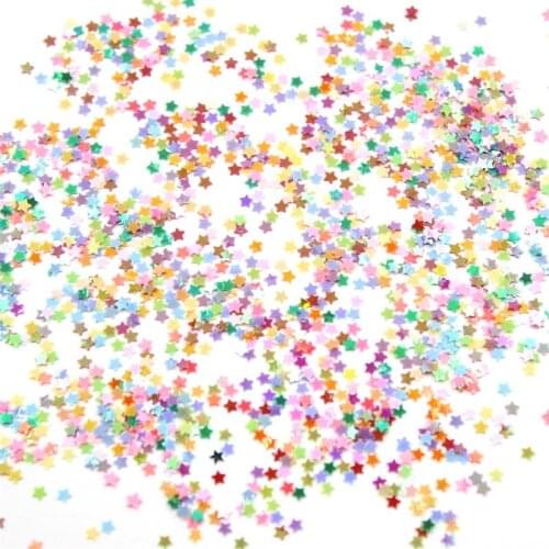 KSCRAFT 2mm Colored Stars Shape Sequins PVC Flat for DIY Card Making Craft Color Collection