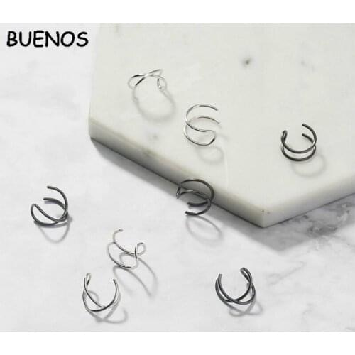 BUENOS No Pierced Ear Clip C Shape Clip On Earrings Ear Cuff Women Earrings Fashion Jewelry Ear Wrap Earcuff