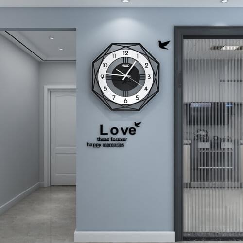 MEISD Large Luminous Wall Clock Modern Design Black Quartz Hanging Watch Wall Mirror Stickers Living Room Decor Horloge Needle