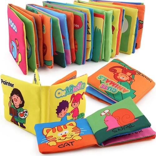 Baby Book Montessori Soft Quiet Books Nontoxic Fabric Washable Baby Cloth Books Early Education Toys 8 Page Kids Holiday Gift