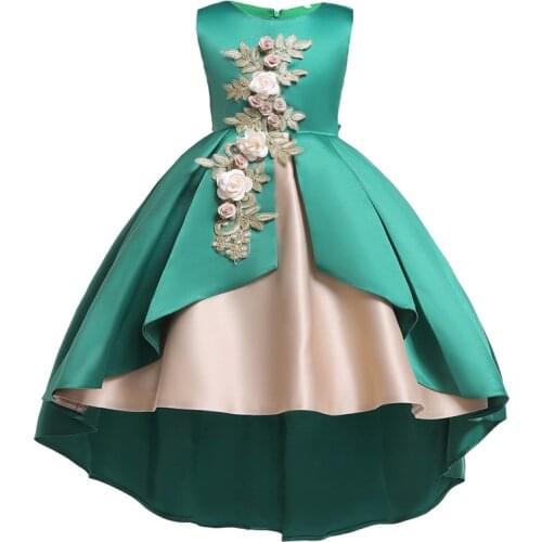 Kids Wedding Party Princess Dress For Girls Clothes Baby Girls Sleeveless Birthday Trailing Dresses Childrens Clothing Costumes