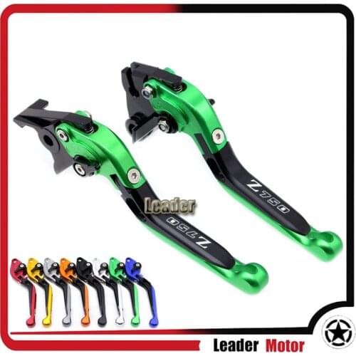 For KAWASAKI Z750 Z 750 2007-2012 Motorcycle Accessories Folding Extendable Brake Clutch Levers LOGO Z750 Green