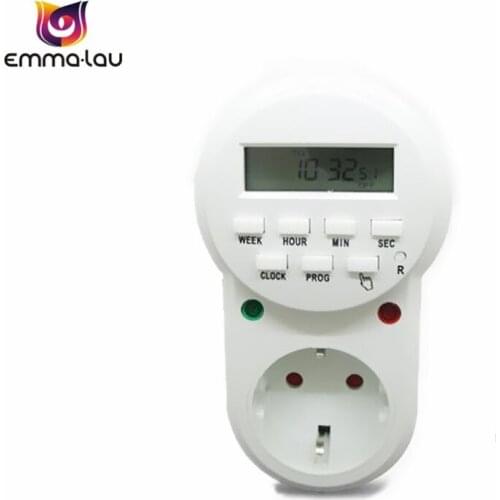 220V 16A White Socket Electronic Digital Programmable Timer 1 Min - 7 Days Weekly Time Switch EU/UK/US Plug Available