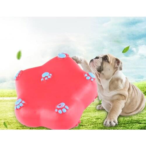 Random Color Pet Chew Toy Funny Starfish Shape Interactive Dog Squeaky Toy Puppy Teething Toy Dog Funny Sound Toy