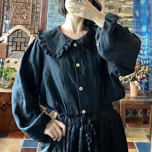 Черные блузки Johnature China At AliExpress