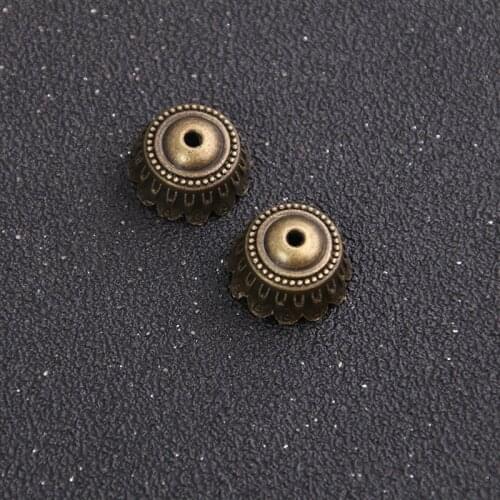 6pcs 17*17mm Two Color Receptacle Hollow Flower DIY Spaced Jewelry Charms Receptacle Ball Caps For Jewelry Making