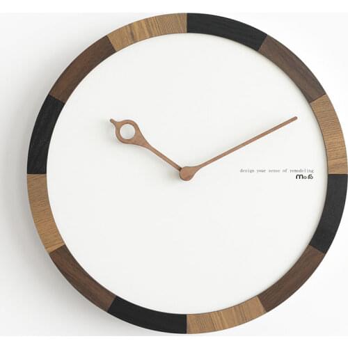 Round Small Creativity Luxury Wall Clocks Nordic Modern Wood Grain Mute Wall Clocks Simple Horloge Murale Home Fashion EK50bgz