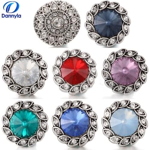 Round Fashion Snap Button Jewelry Crystal Snap Charms Wholesale With Rhinestones For Women LSSN464/513