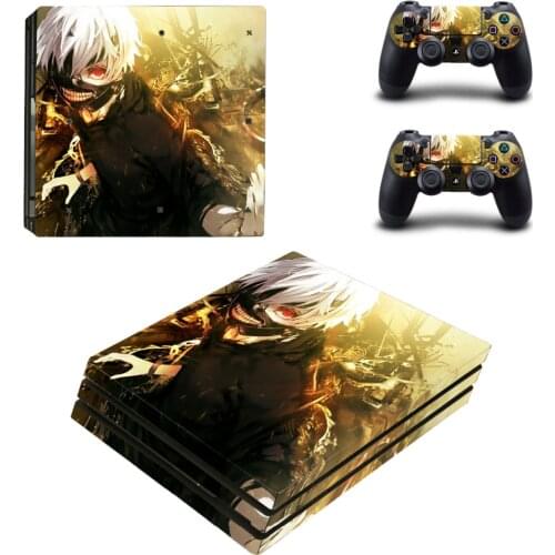 Anime Tokyo Ghouls PS4 Pro Skin Sticker Decal for PlayStation 4 Console and 2 Controller PS4 Pro Skin Sticker Vinyl Accessories