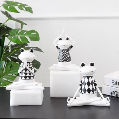 Nordic Minimalist Yoga Frog Decorative Geometric Origami Frog Toy Statue Decor Frog Birthday Home Ornaments Wedding Gift