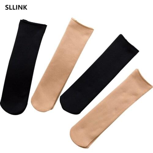 5pairsAutumn and Winter Adult Thermal Middle Tube Snow Socks Fleece-Lined Thickened Men and Women Fashion Solid Color Room Socks
