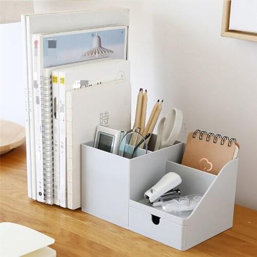 Office Organizer Box Large Capacity Cosmetic Sundries Drawer Student Stationery Pen Glasses Storage Holder Adjustable Book Stand