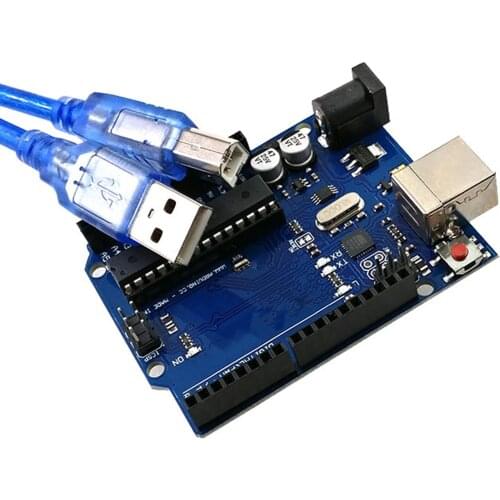 High quality One set UNO R3 Official Box ATMEGA16U2+MEGA328P Chip For Arduino UNO R3 Development board + USB CABLE