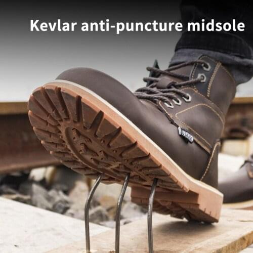 Work Safety Shoes For Men Autumn And Winter Boots Working Steel Toe Anti-Smashing Construction Safety Work Sneakers