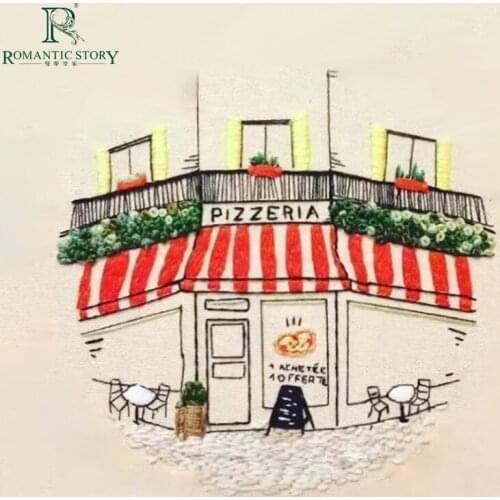 Romantic Story 2018 new cross stitch European embroidery needlework with frame Fragrant Flower Shop