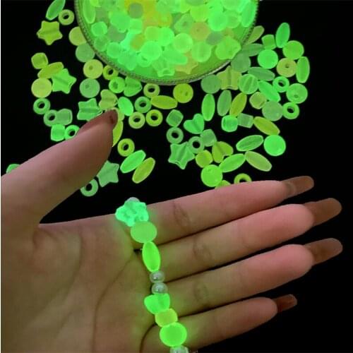 New Glow In The Dark Fishing Loose Beads For Woman Men Luminous Locket Necklace DIY Jewelry Making Acrylic Beads