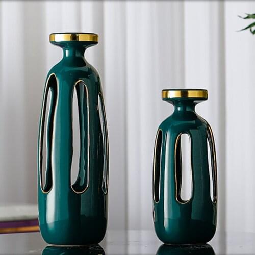 Nordic Art Luxury Ceramic Vase Decoration Simple Home Living Room Wine Cabinet Office Display Modern Home Decoration Accessories