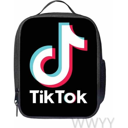 Tik Tok Lunch Bag Cartoon Printing Boys Girls Portable Thermal Food Picnic Bags for School Kids Boys Box Tote
