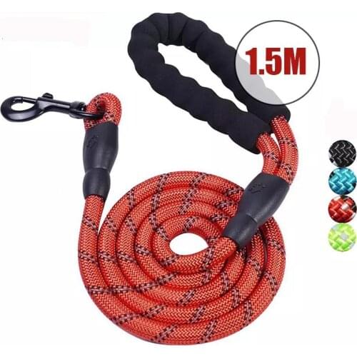 Heavy Duty Durable Large Dog Leash Training Run Rope Dog Collar Leash Reflective Strong Lead Rope For Labrador Husky Rottweiler