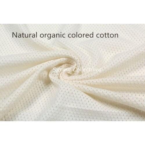 180*100cm High quality Soft Mesh Pure cotton knitted fabric Natural organic colored cotton fabric 3colors