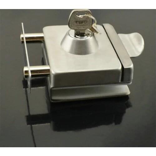 High Quality Best Selling Without Drilling Stainless Steel Glass Door Lock With Keys KF315