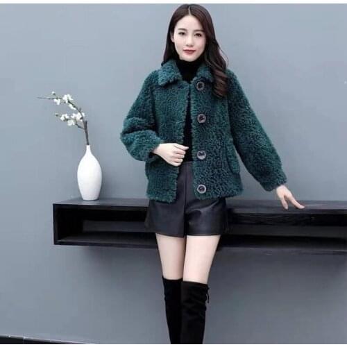BL-31 Autumn Faux Fur Coat Women New Autumn Winter Warm Soft Lamb Fur Jacket Female Plush Overcoat Casual Outerwear Winter Coat