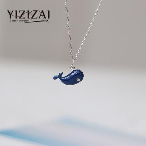 YIZIZAI Cute SilverPlating Blue whale Pendant Necklace for Women SilverWomens Necklace Girls Chain Gift Fashion Jewelry Women