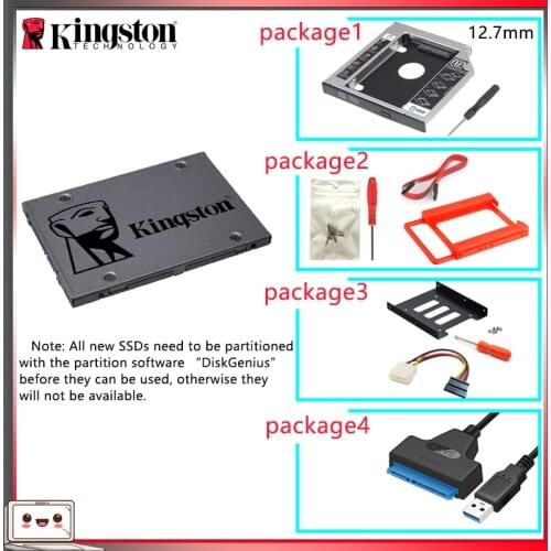 Original Kingston SSD жесткий диск 120 gb SATS 3 HDD 2.5 inch Disco Duro ssd with Hdd Caddy/Optibay or Adapter For PC Laptop