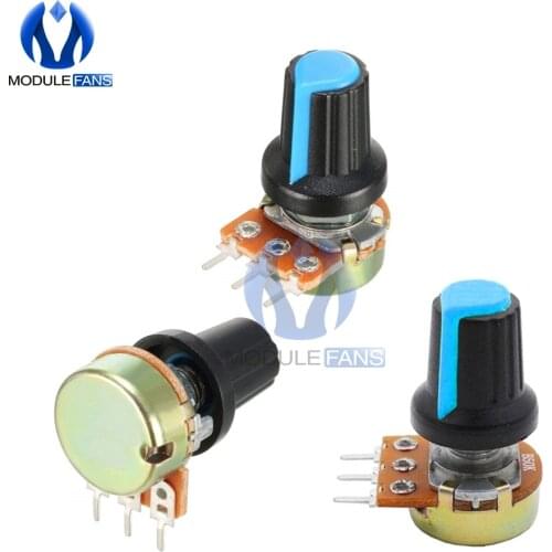 10PCS Linear Taper Rotary Potentiometer WH148 With Knob Cap 1K 2K 3K 5K 10K 20K 30K 50K 100K 200K 300K 500K 1M Ohm Diy AG2 A-2