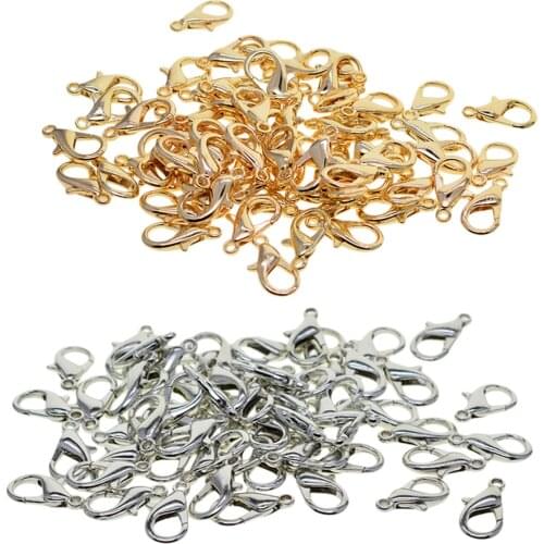 100Pcs18mm Curved Lobster Claw Clasps Jewelry Findings Keychian Rings