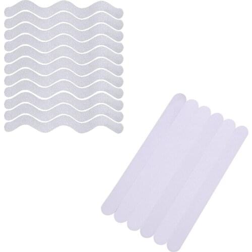 12Pcs Transparent Non Slip Bath Stickers Mat Safety Bathtub Shower Treads Strip Anti Skid Clear Tape for Stair Floor