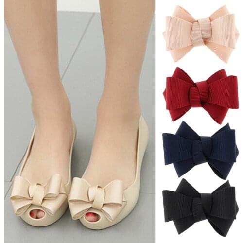 1x Fashion Ribbon Bowknot Shoe Charms Buckle Party Prom Removable Shoe Clips