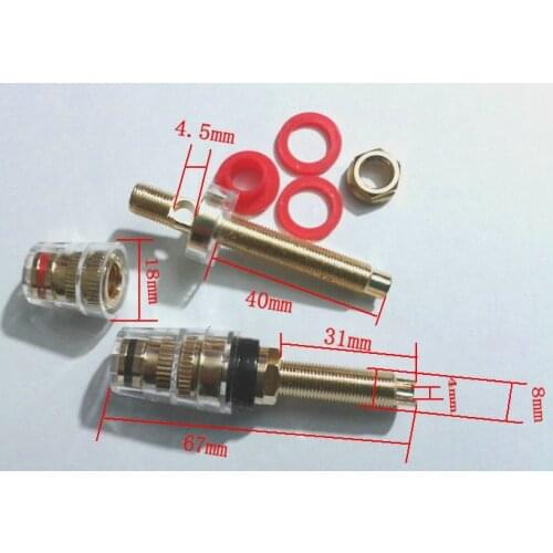 2pcs Copper Crystal Binding Post for Speaker Amplifier 4mm Banana Plug connector New