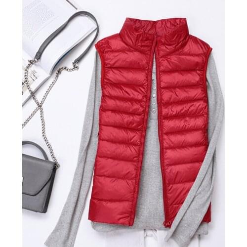 2021 Winter Womens Down Vest Fashion Female Sleeveless Coat Ladies Jacket Vest Warm Down Jacket Plus Size for Women Jackets