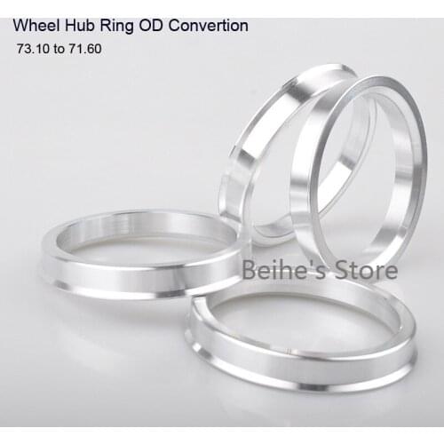 4pcs Wheel Hub Center Rings Aluminum Alloy Centric Hub Ring OD 73.1MM to ID 71.6MM