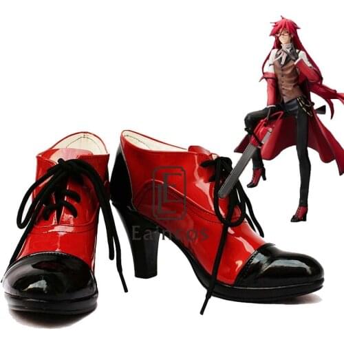 Anime Black Butler Grell Sutcliff Cosplay Halloween Party Shoes Customized Size